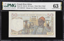 FRENCH WEST AFRICA. Lot of (2). Banque de l'Afrique Occidentale. 10 & 50 Francs, 1947-53. P-37 & 39. PMG Choice About Uncirculated 58 EPQ & Choice Unc...