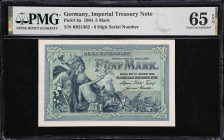 GERMANY. Reichsschuldenverwaltung. 5 Mark, 1904. P-8a. PMG Gem Uncirculated 65 EPQ.

Estimate: $75.00- $100.00