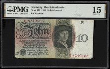 GERMANY. Reichsbank. 10 Reichsmark, 1924. P-175. PMG Choice Fine 15.

Estimate: $100.00- $200.00
