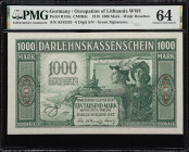 GERMANY. Darlehnskasse Ost. 1000 Mark, 1918. P-R134c. CM#K8c. PMG Choice Uncirculated 64.

Estimate: $200.00- $400.00