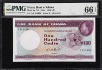 GHANA. Bank of Ghana. 100 Cedis, ND (1965). P-9a. PMG Gem Uncirculated 66 EPQ.

Estimate: $100.00- $150.00