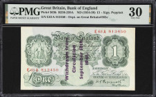 GREAT BRITAIN. Bank of England. 1 Pound, ND (1934-39). P-363h. B239A. PMG Very Fine 30.
Overprint on Great Britain P-363c.

Estimate: $100.00- $200...