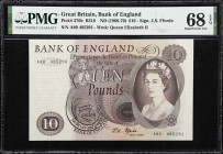 GREAT BRITAIN. Lot of (2). Bank of England. 10 Pounds, ND (1966-70). P-376b. PMG Superb Gem Uncirculated 68 EPQ.

Estimate: $250.00- $500.00