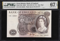 GREAT BRITAIN. Lot of (2). Bank of England. 10 Pounds, ND (1970-75). P-376c & 376r. PCGS Banknote Choice Uncirculated 64 & PMG Superb Gem Uncirculated...