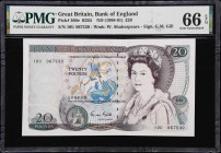 GREAT BRITAIN. Lot of (2). Bank of England. 20 Pounds, ND (1988-91). P-380e. B355. Consecutive. PMG Gem Uncirculated 66 EPQ.
Serial numbers 10U 06753...