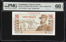 GUADELOUPE. Caisse Centrale de la France d'Outre-Mer. 20 Francs, ND (1947-49). P-33. PMG Gem Uncirculated 66 EPQ.

Estimate: $150.00- $250.00
