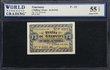 GUERNSEY. Treasurer of The States of Guernsey. 1 Shilling 3 Pence, 1941. P-23. WBG About Uncirculated 55 TOP.

Estimate: $150.00- $250.00