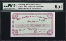 GUERNSEY. Lot of (2). Treasurer of The States of Guernsey. 10 Shillings, 1966. P-42c. Consecutive. PMG Gem Uncirculated 65 EPQ.
Serial number 23/O 34...