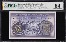 GUERNSEY. Lot of (3). Treasurer of The States of Guernsey. 5 Pounds, ND (1969-75). P-46c. Consecutive. PMG Choice Uncirculated 64.
Serial numbers C42...