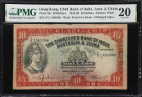 HONG KONG (SAR). Chartered Bank of India, Australia & China. 10 Dollars, 1941. P-55c. KNB35a. PMG Very Fine 20.
Dated November 18th, 1941.

Estimat...