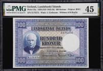 ICELAND. Landsbanki Islands. 100 Kronur, 1928 (ND 1945-46). P-35a. PMG Choice Extremely Fine 45.

Estimate: $75.00- $125.00