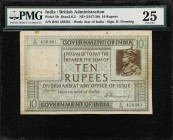 INDIA. Government of India. 10 Rupees, ND (1917-30). P-5b. Jhun3.6.2. PMG Very Fine 25.
A popular KGV design featuring star of India at top left, Kin...