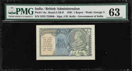 INDIA. Government of India. 1 Rupee, 1935. P-14a. PMG Choice Uncirculated 63.
PMG Comments "Spindle Hole, Minor Rust."

Estimate: $200.00- $400.00