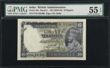 INDIA. Government of India. 10 Rupees, ND (1928-35). P-16b. Jhun8.2. PMG About Uncirculated 55 EPQ.
Highest denomination of this King George V series...