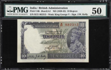 INDIA. Government of India. 10 Rupees, ND (1928-35). P-16b. Jhun3.8.2. PMG About Uncirculated 50.
PMG Comments "Staple Holes at Issue."

Estimate: ...