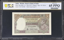 INDIA. Lot of (2). Reserve Bank of India. 5 Rupees, ND (1937). P-18a. Consecutive. PCGS Banknote Gem Uncirculated 65 PPQ.
Serial numbers H/47 020568-...