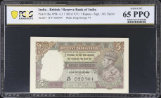 INDIA. Lot of (2). Reserve Bank of India. 5 Rupees, ND (1937). P-18a. Consecutive. PCGS Banknote Gem Uncirculated 65 PPQ.
Serial numbers H/47 020564-...