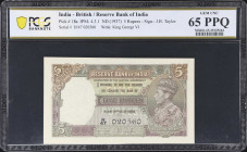 INDIA. Lot of (2). Reserve Bank of India. 5 Rupees, ND (1937). P-18a. Consecutive. PCGS Banknote Gem Uncirculated 65 PPQ.
Serial numbers H/47 020560-...