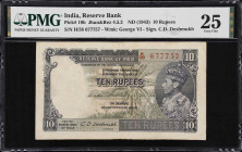 INDIA. Reserve Bank of India. 10 Rupees, ND (1943). P-19b. Jhun&Rez 4.5.2. PMG Very Fine 25.
PMG comments "Staple Holes at Issue."

Estimate: $50.0...