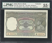 INDIA. Reserve Bank of India. 100 Rupees, ND (1943). P-20e. Jhun4.7.2B. PMG About Uncirculated 55 EPQ. First of Four Consecutive Serial Numbers.
Seri...