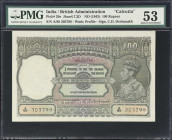 INDIA. Reserve Bank of India. 100 Rupees, ND (1943). P-20e. Jhun4.7.2D. PMG About Uncirculated 53. Fourth of Four Consecutive Serial Numbers.
Serial ...