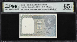 INDIA. Government of India. 1 Rupee, 1940. P-25a. Jhun&Rez 4.1.1A. PMG Gem Uncirculated 65 EPQ.
PMG Comments "Spindle Hole at Issue."

Estimate: $8...