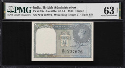 INDIA. Lot of (2). Government of India. 1 Rupee, 1940. P-25a. Jhun&Rez 4.1.1A. Consecutive. PMG Choice Uncirculated 63 EPQ.
Serial numbers N/17 23767...