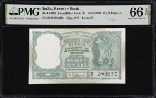 INDIA. Reserve Bank of India. 5 Rupees, ND (1962-67). P-36b. Jhun&Rez 6.3.5.1B. PMG Gem Uncirculated 66 EPQ.
PMG Comments "Staple Holes at Issue."
...