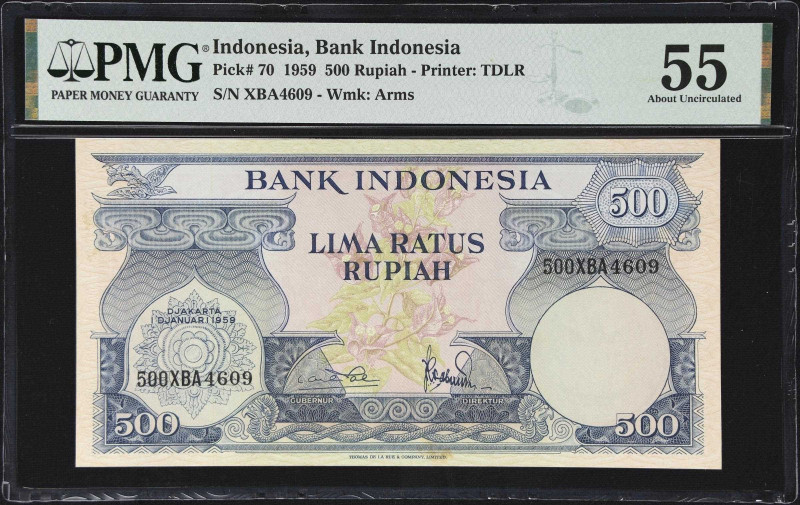 INDONESIA. Lot of (2). Bank Indonesia. 100 & 500 Rupiah, ND (1957) & 1959. P-51 ...