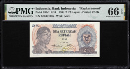 INDONESIA. Lot of (8). Bank Indonesia & Republik Indonesia. 5 Sen, 1, 2 1/2, 100 & 10,000 Rupiah, 1961-68. P-78, 91a, 101a*, 101b, 103a* & 108a. PMG C...