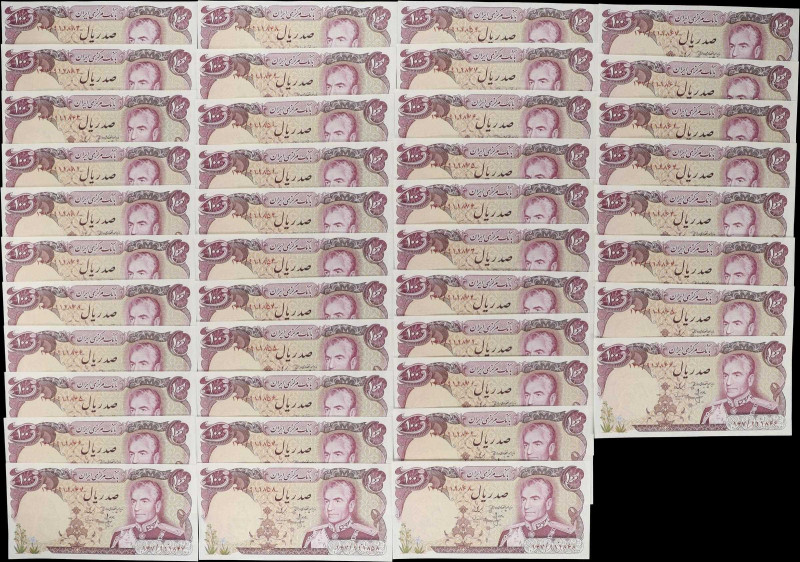 IRAN. Lot of (72). Bank Markazi Iran. 100 Rials, ND (1971-79). P-98, 102a, 102b ...