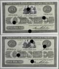 IRELAND. Lot of (2). Provincial Bank of Ireland Limited. 1 Pound, 1926. P-345b. Proof. About Uncirculated.
Error with same serial number.

Estimate...