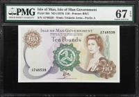 ISLE OF MAN. Isle of Man Government. 10 Pounds, ND (1979). P-36b. PMG Superb Gem Uncirculated 67 EPQ.

Estimate: $200.00- $400.00