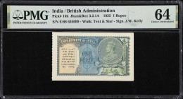 ITALY. Government of India. 1 Rupee, 1935. P-14b. Jhun&Rez 3.2.1A. PMG Choice Uncirculated 64.

Estimate: $100.00- $200.00