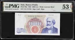 ITALY. Lot of (2). Banca d'Italia. 1000 Lire, 1962. P-96a. PMG About Uncirculated 53 EPQ & Choice About Uncirculated 58 EPQ.

Estimate: $100.00- $15...