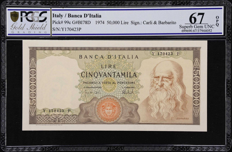 ITALY. Banca d'Italia. 50,000 Lire, 1974. P-99c. PCGS GSG Superb Gem Uncirculate...