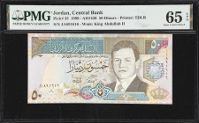 JORDAN. Central Bank of Jordan. 50 Dinars, 1999. P-33. PMG Gem Uncirculated 65 EPQ.

Estimate: $100.00- $200.00