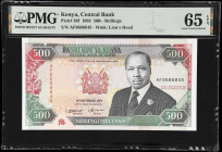 KENYA. Central Bank of Kenya. 500 Shillings, 1993. P-30f. PMG Gem Uncirculated 65 EPQ.

Estimate: $50.00- $100.00