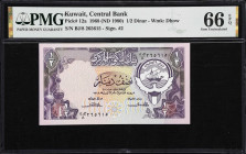 KUWAIT. Lot of (2). Central Bank of Kuwait. 1/4 & 1/2 Dinar, 1968 (ND 1980-91). P-11a & 12a. PMG Gem Uncirculated 66 EPQ.

Estimate: $100.00- $200.0...
