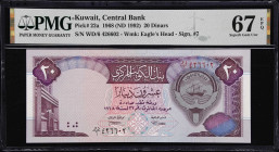 KUWAIT. Central Bank of Kuwait. 20 Dinars, 1968 (ND 1992). P-22a. PMG Superb Gem Uncirculated 67 EPQ.
From the Scott Lindquist Collection.

Estimat...