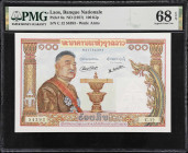 LAOS. Banque Nationale du Laos. 100 Kip, ND (1957). P-6a. PMG Superb Gem Uncirculated 68 EPQ.

Estimate: $100.00- $200.00