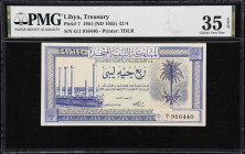 LIBYA. Libyan Currency Commission. 1/4 Libyan Pound, 1951. P-7. PMG Choice Very Fine 35 EPQ.

Estimate: $100.00- $150.00