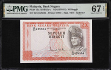 MALAYSIA. Bank Negara Malaysia. 10 Ringgit, ND (1976-81). P-15a. KNB15a-c. PMG Superb Gem Uncirculated 67 EPQ.

Estimate: $100.00- $150.00