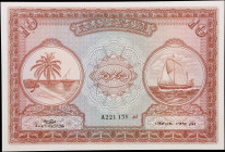 MALDIVES. Maldivian State. 10 Rufiyaa, 1947. P-5a. About Uncirculated.

Estimate: $100.00- $200.00
