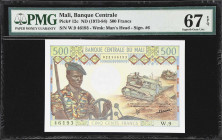 MALI. Banque Centrale du Mali. 500 Francs, ND (1973-84). P-12c. PMG Superb Gem Uncirculated 67 EPQ.

Estimate: $100.00- $200.00