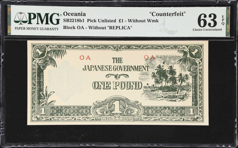 OCEANIA. Japanese Government. 1 Pound, ND. P-Unlisted. Counterfeit. PMG Choice U...