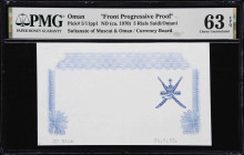 OMAN. Sultanate of Muscat and Oman & Oman Currency Board. 5 Rials Saidi/Omani, ND (ca. 1970). P-5/11pp1. Front Progressive Proof. PMG Choice Uncircula...