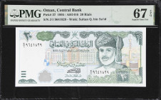OMAN. Central Bank of Oman. 20 Rials, 1995. P-37. PMG Superb Gem Uncirculated 67 EPQ.

Estimate: $200.00- $400.00