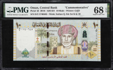 OMAN. Central Bank of Oman. 10 Rials, 2010. P-45. Commemorative. PMG Superb Gem Uncirculated 68 EPQ.

Estimate: $50.00- $100.00