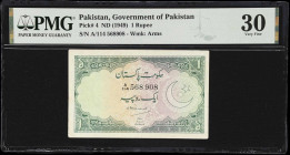 PAKISTAN. Government of Pakistan. 1 Rupee, ND (1949). P-4. PMG Very Fine 30.

Estimate: $100.00- $150.00